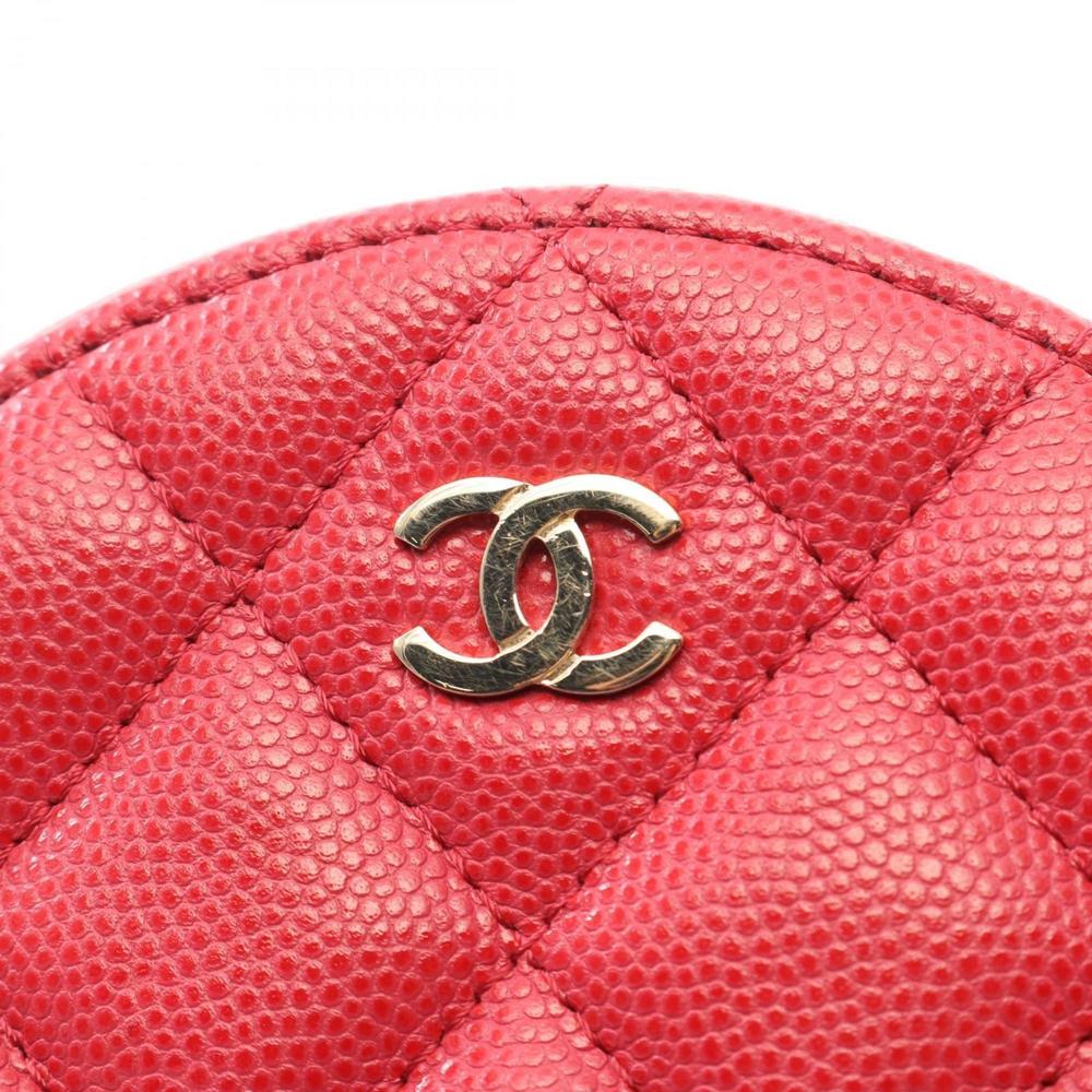 CHANEL Matelasse Round Mini Shoulder Bag Calfskin (Cowhide) Women's Red - Picture 7 of 10